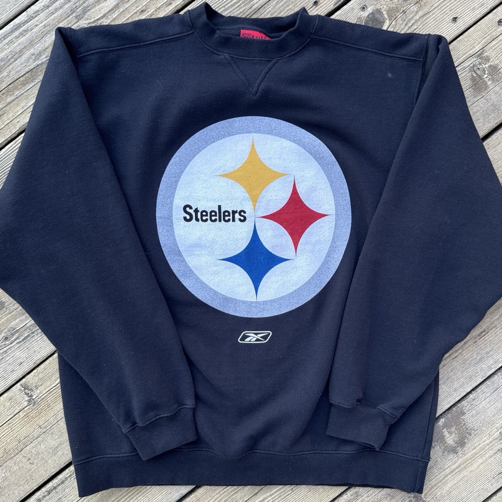 Vintage Y2K Pittsburgh Steelers Big Logo Crewneck Sweatshirt Reebok Mens M